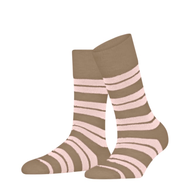 Chaussettes Plush Stripes Opaque beige <span itemprop=