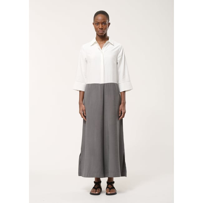 Combinaison bicolore oversize blanc/anthracite <span itemprop=