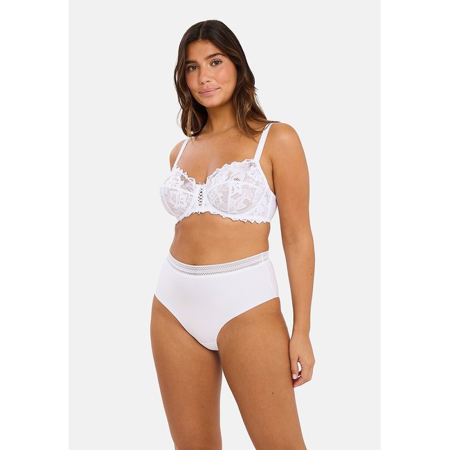 Lot de 2 culottes Hautes Invisible Coton blanc + blanc <span itemprop=