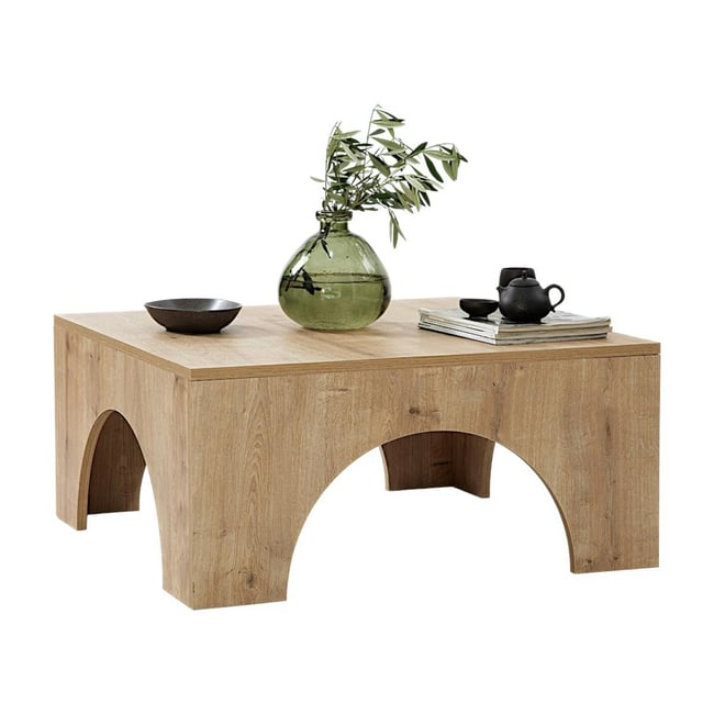 Table basse carrée - pieds en arche SALTA - PIER IMPORT