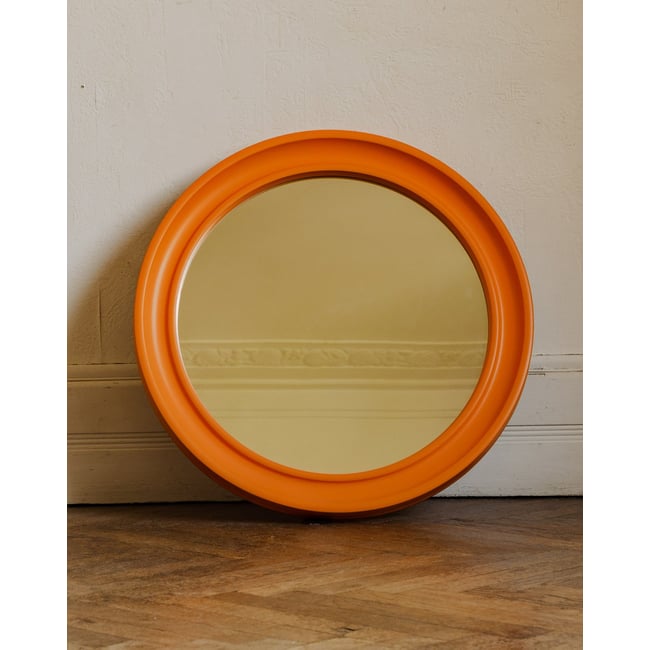 Miroir en fibre de verre orange Igor N°1179 - Bon état Couleur orange <span itemprop=