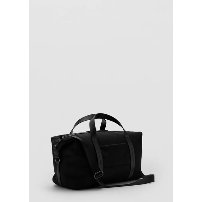 Sac bowling combiné cuir noir <span itemprop=