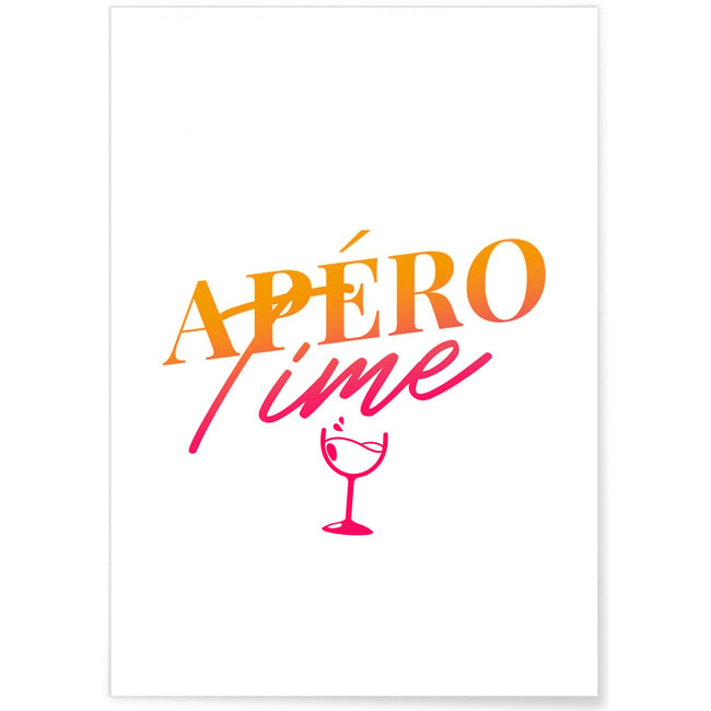 Affiche Apéro Time Couleur blanc <span itemprop=
