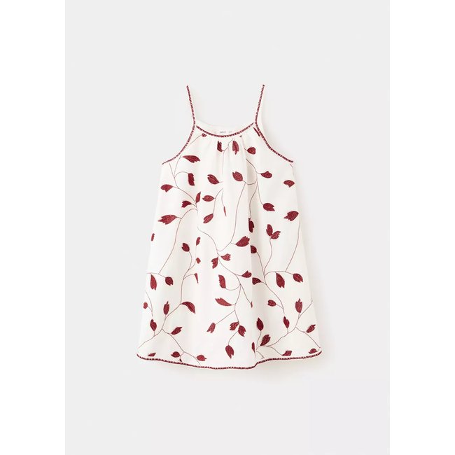 Robe à broderie florale écru <span itemprop=