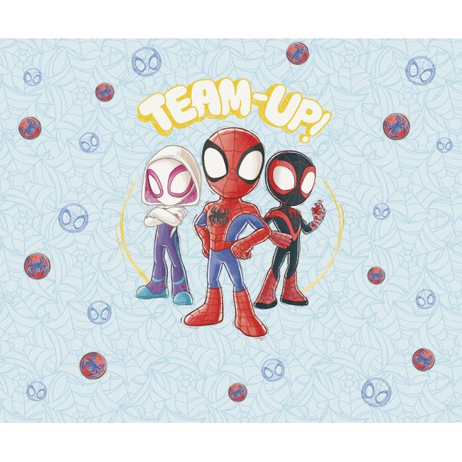 Papier peint Komar - Marvel Spidey and his Amazing Friends Team Up - 300 x 250 cm Couleur bleu <span itemprop=