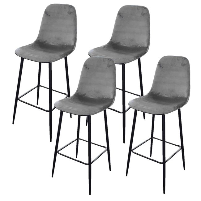 Lot de 4 Tabourets de bar en velours vintage Inoui - TOILINUX