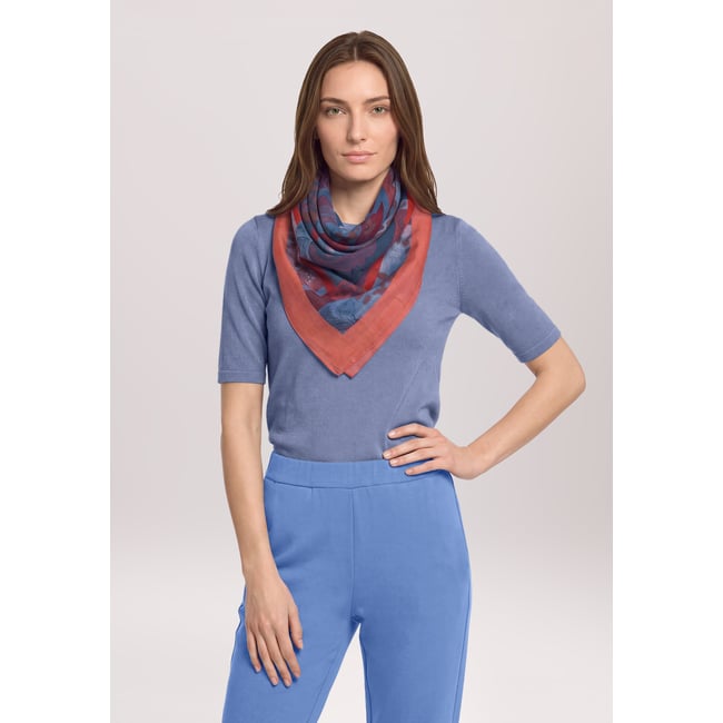Foulard à impression bleu/rouge <span itemprop=