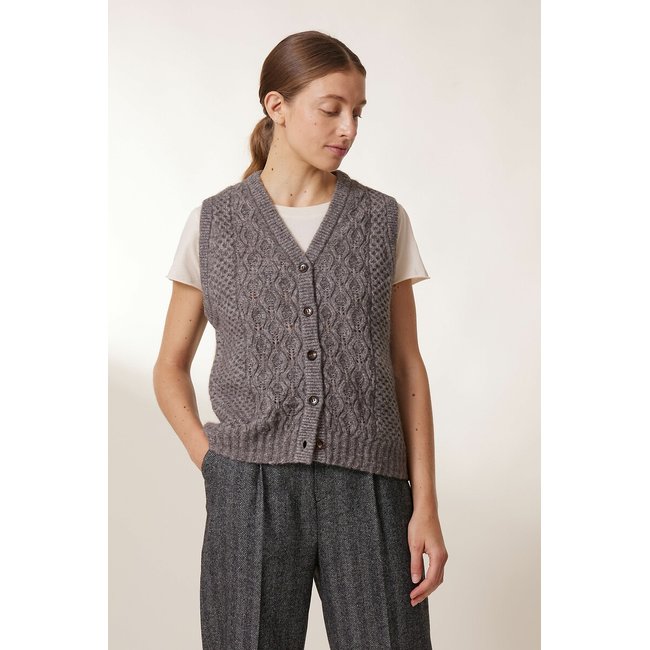 Gilet MOOD, Knopfverschluss grau <span itemprop=