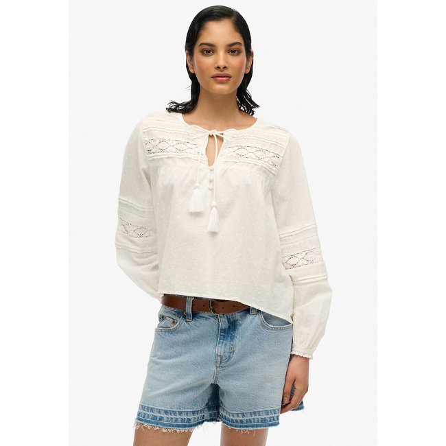 Chemisier en dentelle Ibiza ecru <span itemprop=
