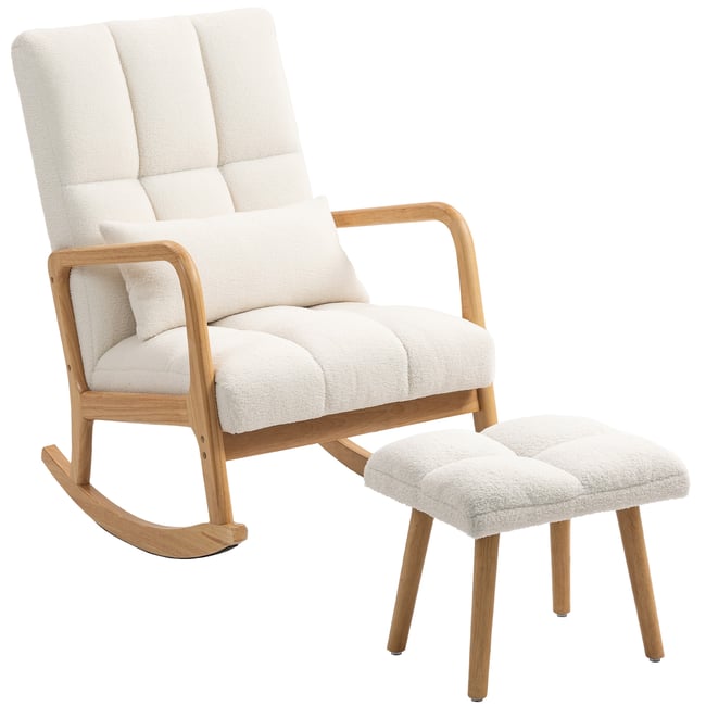 Ensemble de fauteuils à bascule Tissu Couleur blanc <span itemprop=