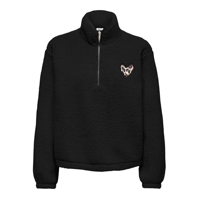 Sweat demi-zippé en sherpa, cœur poitrine - ONLY