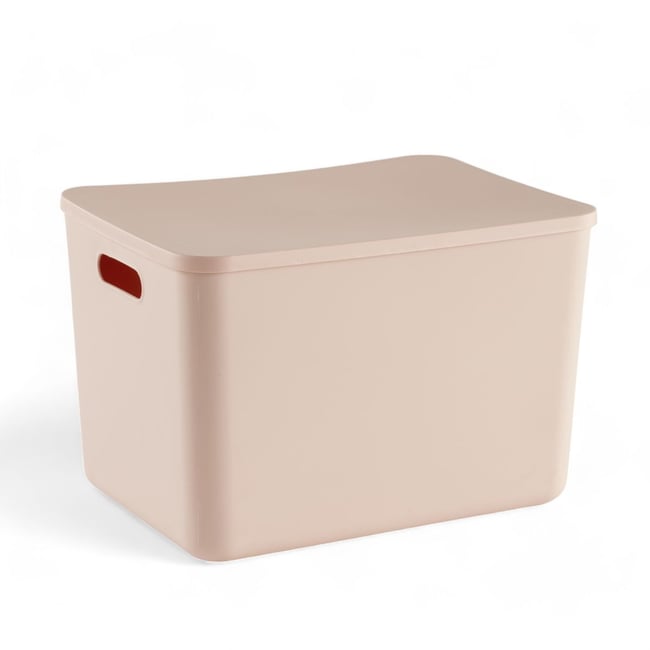 Panier de rangement avec couvercle plastique EQUIPMENT Couleur rose <span itemprop=