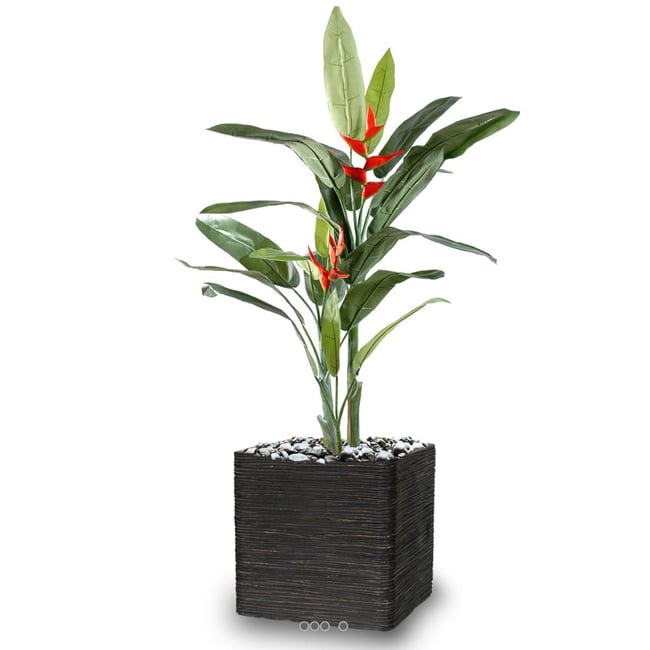 Heliconia artificiel H 180 cm 2 fleurs en pot - ARTIFICIELLES