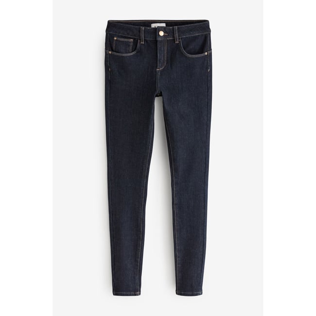 Jean skinny 360° stretch bleu foncé <span itemprop=