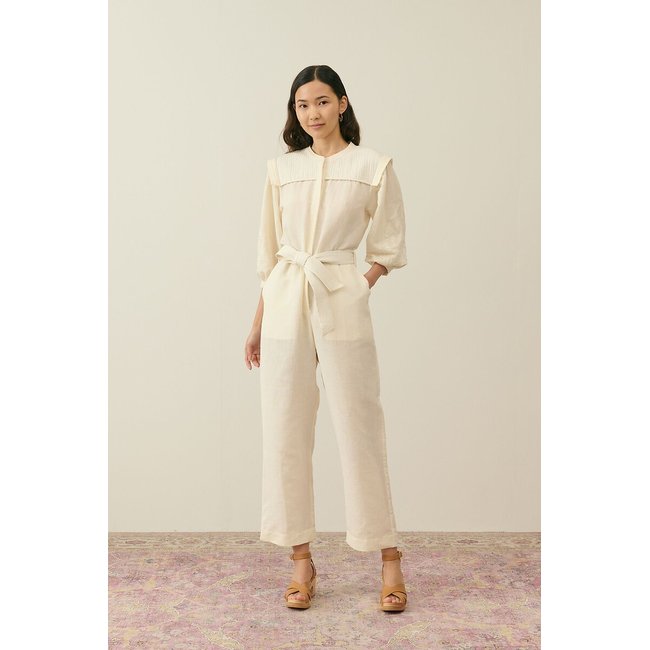 Sylvianna cotton/linen jumpsuit, ecru, LOUISE MISHA