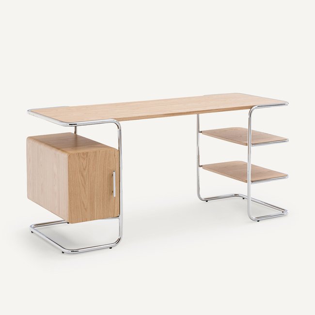 Schreibtisch Emlyn mit Rohrgestell natureicheholz <span itemprop=