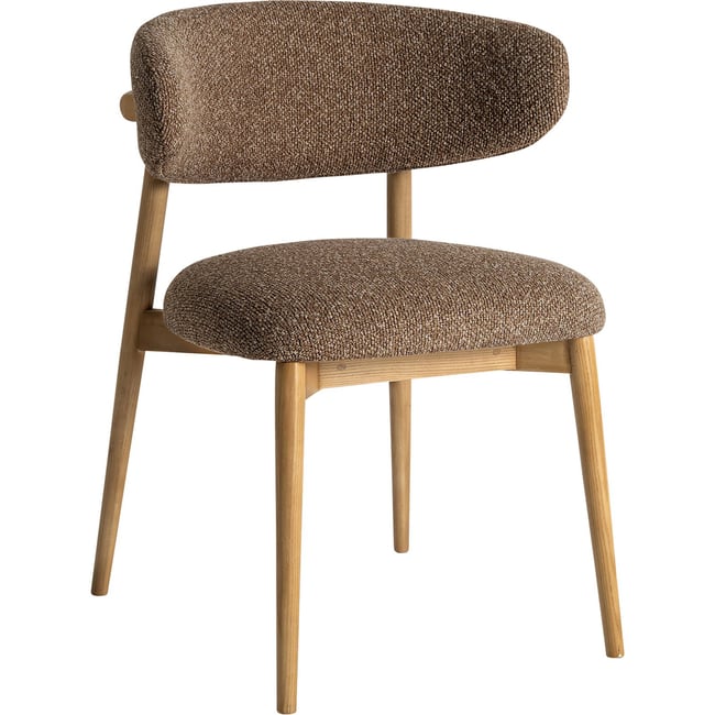 Chaise art déco, VACIO Couleur taupe marbré bois naturel <span itemprop=