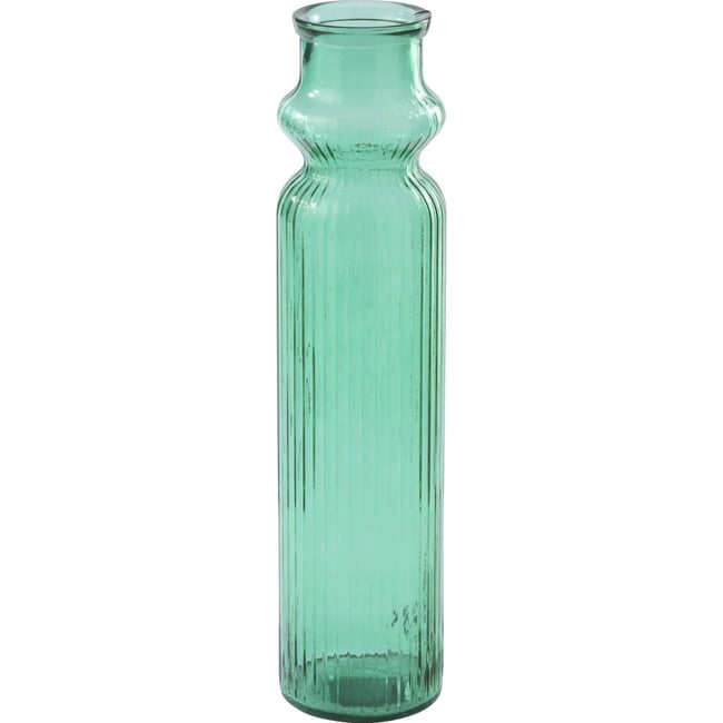 Vase ligné en verre Couleur vert émeraude <span itemprop=