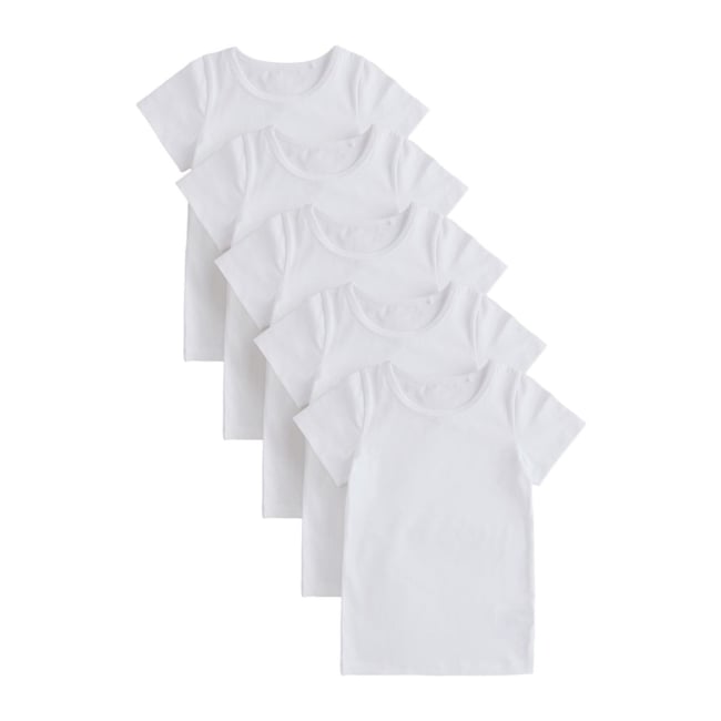 Haut à manches longues, lot de 5 blanc <span itemprop=