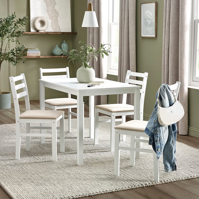 Keaton Rectangular Dining Table & Chairs Set (Seats 4) - SO'HOME