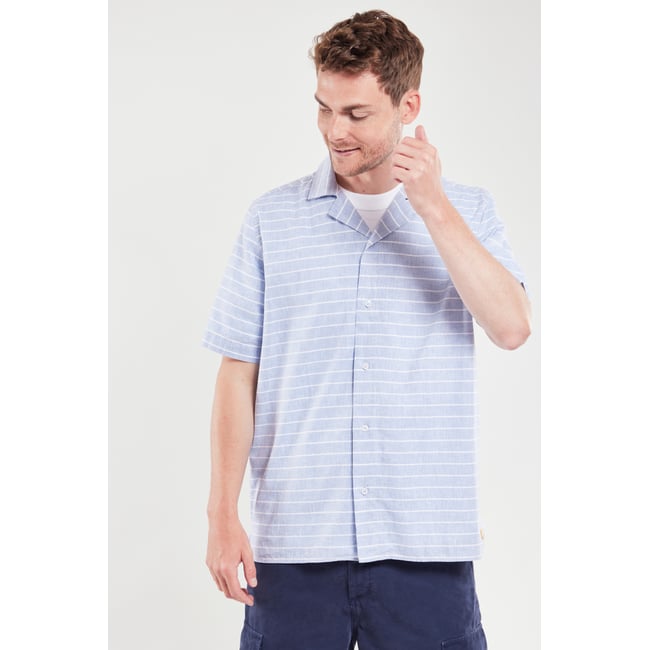 Chemise rayée en coupe confort rayé marine deep <span itemprop=