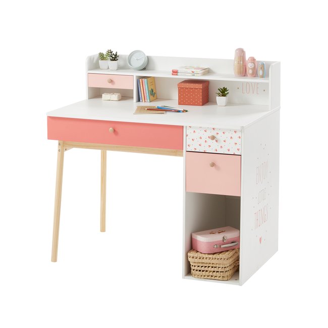 Bureau primaire Léa Couleur blanc - bois <span itemprop=