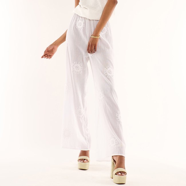 Pantalon coton droit avec broderies GABIN - WILD
