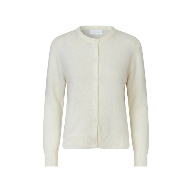 Nor Buttoned Cardigan with Crew Neck, cream, SAMSOE AND SAMSOE