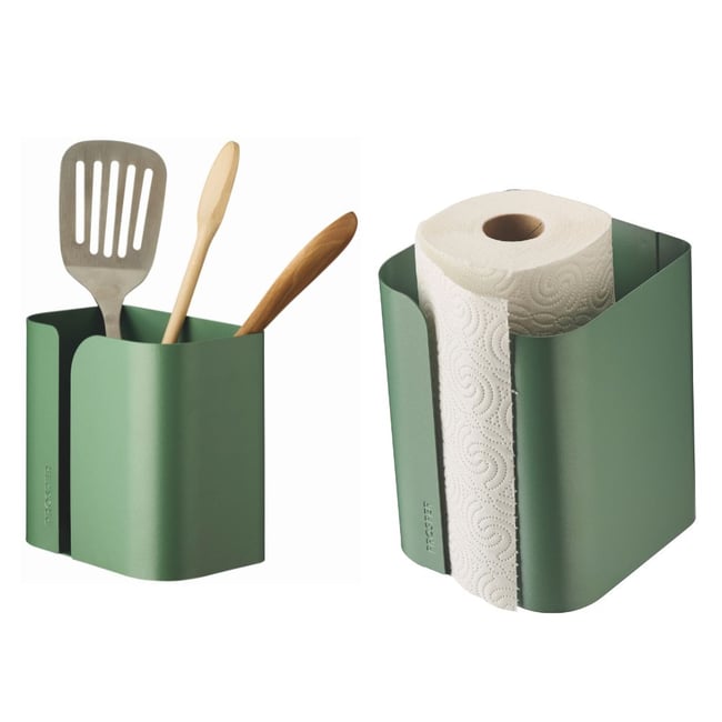 Ensemble accessoires cuisine porte-ustensiles et porte rouleau essuie-tout - PROSPER