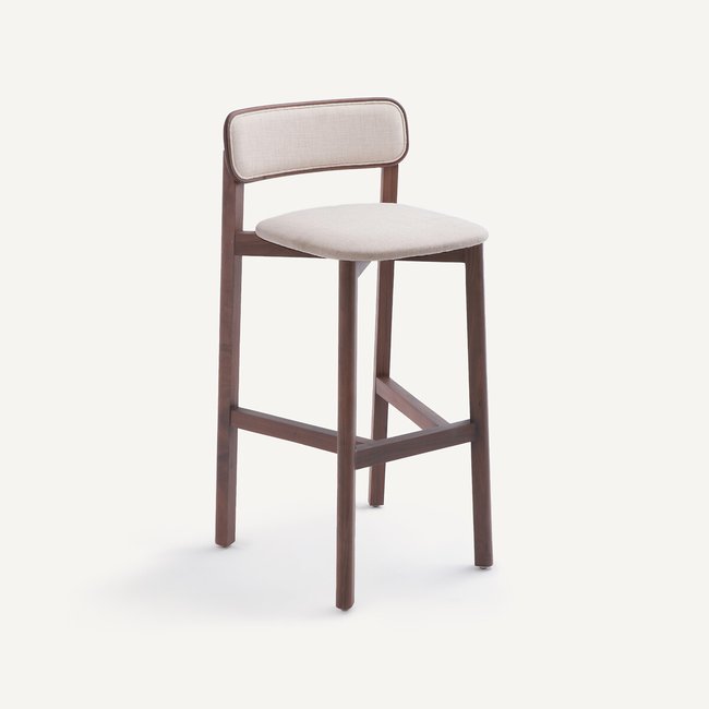 Chaise de bar noyer nattée, Batignolles, Gallina Couleur noyer <span itemprop=
