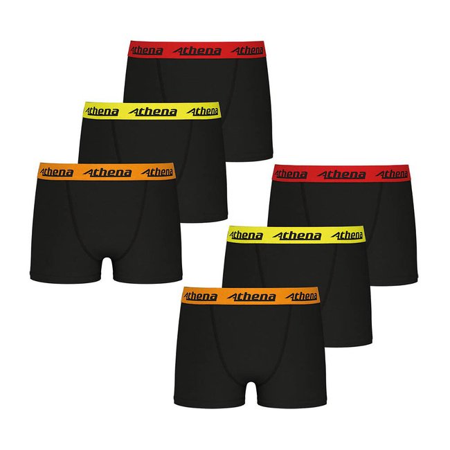 Pack of 6 Trio Choc Boxers in Cotton, black, ATHENA