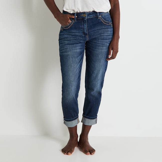 Jean boyfriend SEATTLE BF01 bleu dark stone <span itemprop=