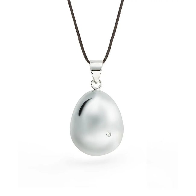 Bola de grossesse - Egg Rhodium - Cristal Swarovski multicolore <span itemprop=