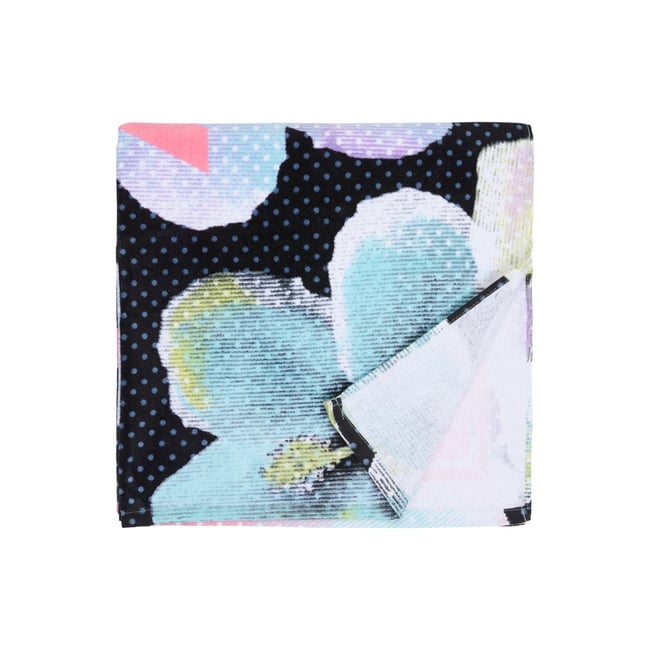 Serviette INTO THE SUN. noir anthracite im fleur real <span itemprop=