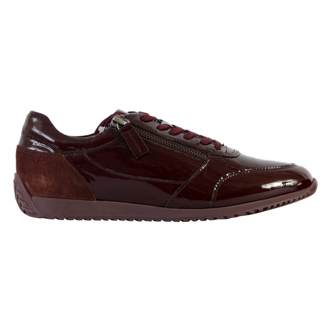 Baskets respirantes zippées et à lacets Calithe vin <span itemprop=