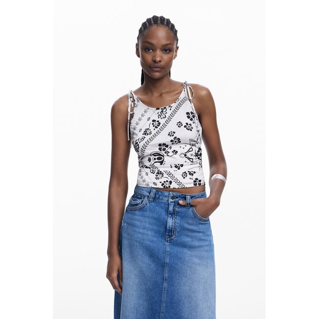 Débardeur bandana blanc <span itemprop=