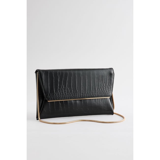 Pochette avec chaîne détachable noir <span itemprop=