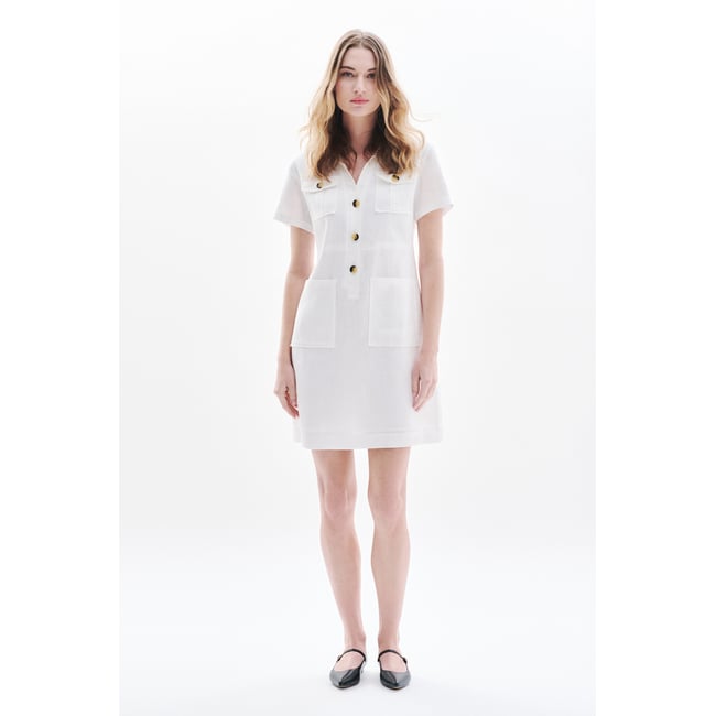 Robe droite col polo en lin LAUREB - CAROLL