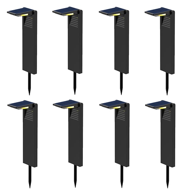 Lot de 8 Potelets solaires à piquer 8x OSTRY Couleur noir <span itemprop=