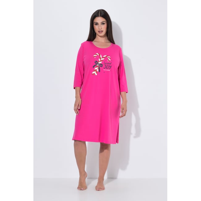 Grand T-shirt de Noël, motif sucres d'orge rose vif <span itemprop=