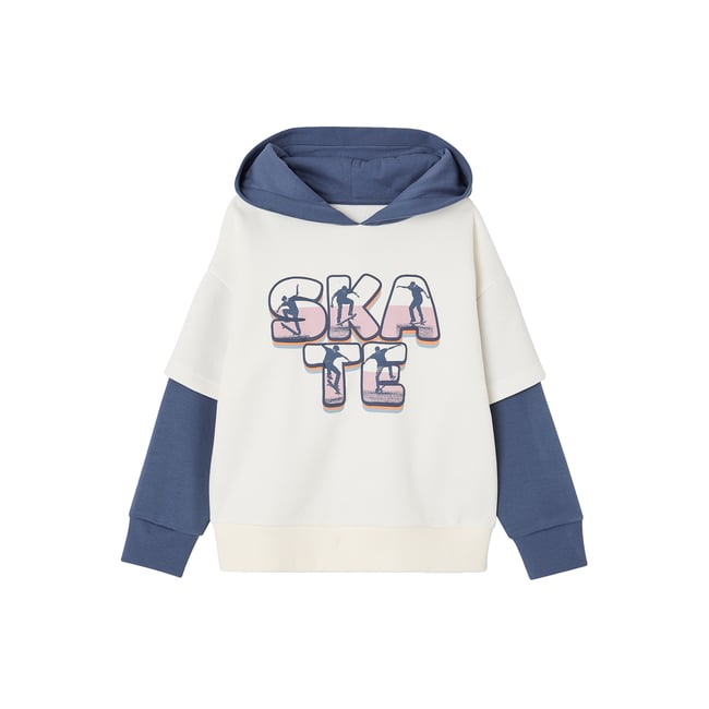 Sweat à capuche écru <span itemprop=