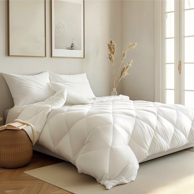Couette Microfibre - CHAUDE Couleur blanc <span itemprop=