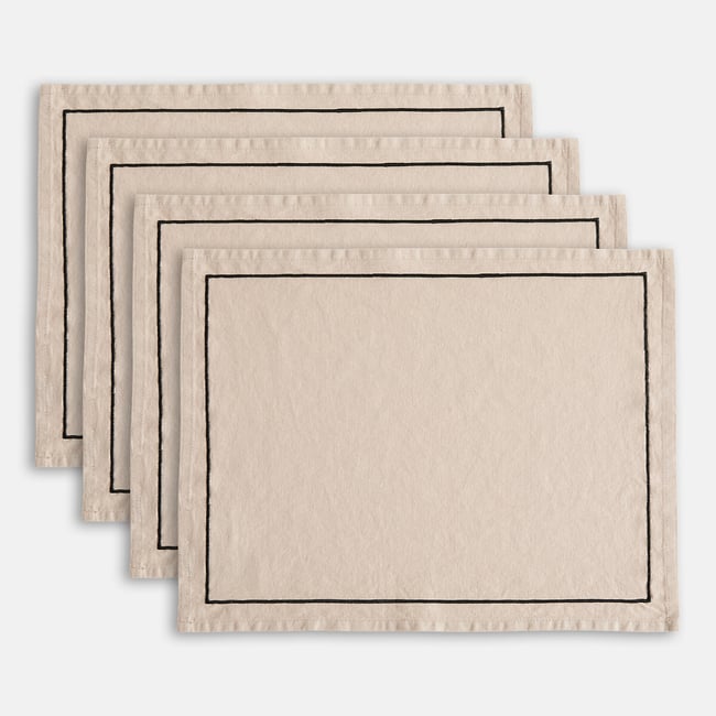 Set of 4 Bourdon Linen & Cotton Placemats - LA REDOUTE INTERIEURS