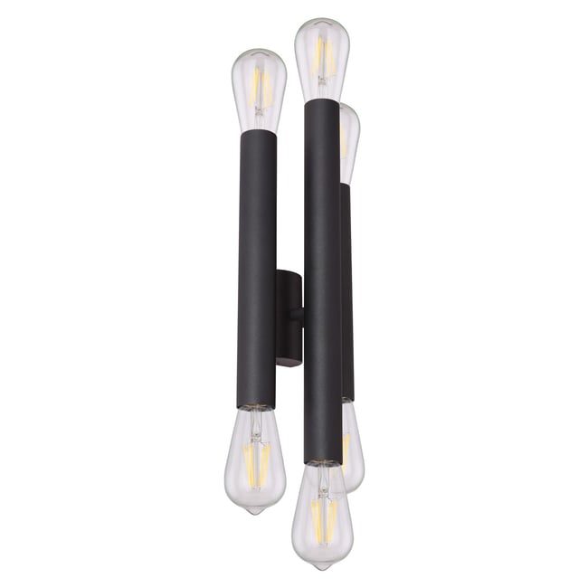 Applique murale cylindrique 6 lumières double faisceau UPOD Couleur noir <span itemprop=