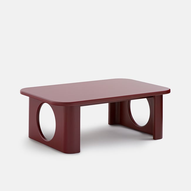 Morti Coffee Table with Carved Legs, Length 88cm burgundy LA REDOUTE INTERIEURS