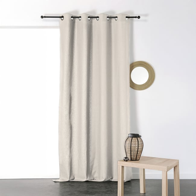 Rideau en Coton et Lin Uni XXL beige <span itemprop=