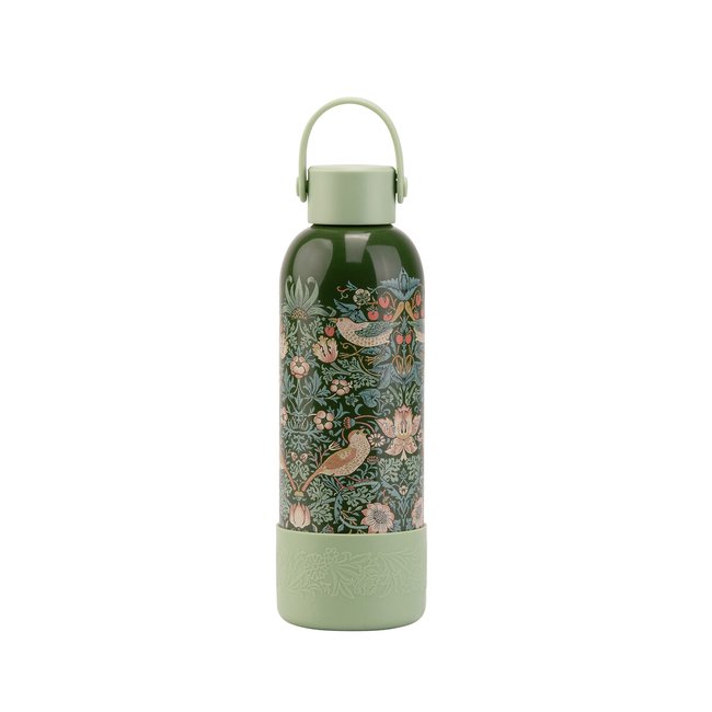 Kitchen Garden Stainless Steel Travel Water Bottle in Green, green, WILLIAM MORRIS AT HOME