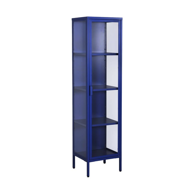 Buffet de rangement acier et verre trempé 1 porte 160cm ARKANSAS - SWEEEK