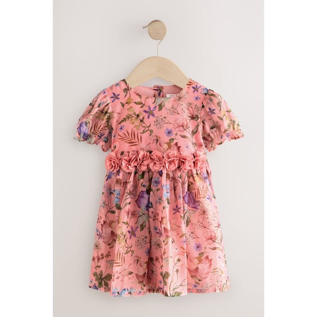 Robe à fleurs pour fille avec corsage fée rose <span itemprop=