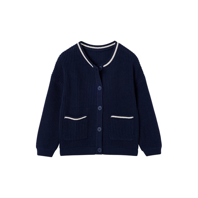 Gilet manches longues marine <span itemprop=